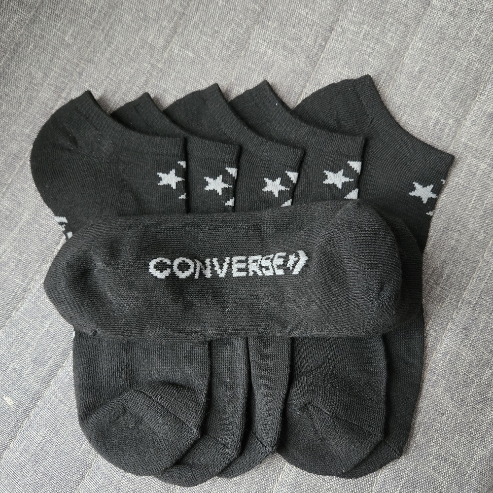 Converse Black and Gray Star Ankle Socks